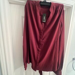 ‘Express’ Burgundy Women’s Shirt by Zara